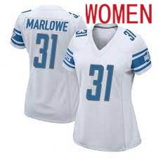 Women Detroit Lions #31 Dean Marlowe White Nike Game NFL Jersey